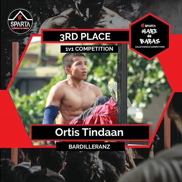 Congratulations to Ortis Tindaan from Team Bardilleranz for winning 3rd place in Sparta Hari ng Baras 1v1 tournament!!! Thank you to all the participants from Baguio who came to compete and to support their team.Start your fitness journey with Sparta Calisthenics Academy now! Take unlimited Sthenos (SPARTAN STRENGTH) classes for 3000 pesos a month or unlimited Kalos (Spartan Conditioning) classes for 2000 a month! Send us a message on FB for the full rates and schedule of classes :) #calisthenics #ThisIsSpartaPH #HariNgBaras #Bardilleranz