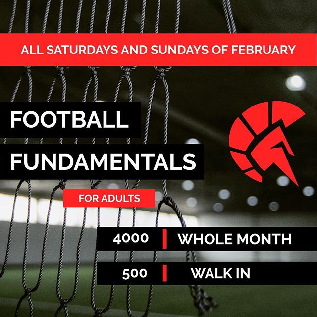 Finally!!!! Football Fundamentals for Adults first session happens today 2-4pm!!! Grab your football gear and make your way to the best indoor field in the Philippines️️ Call 09777634402 or message us on FB for questions or reservations. See you at 126 Pioneer Street Mandaluyong 🏻