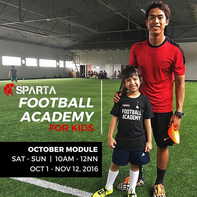 Sparta Football Academy October Module is coming up soon!!! Learn football from AFC A and C Licensed coaches  in our very new 12-week program ️🏻 We will also have our very own Sparta Cup Tournament at the end of the session where kids can win Sparta trophies, medals, and more. Call 09777634402 /6553799 for reservations !!!  See you soon ! #thisisspartaph #football #indoorfootball #soccer #fifa #kids